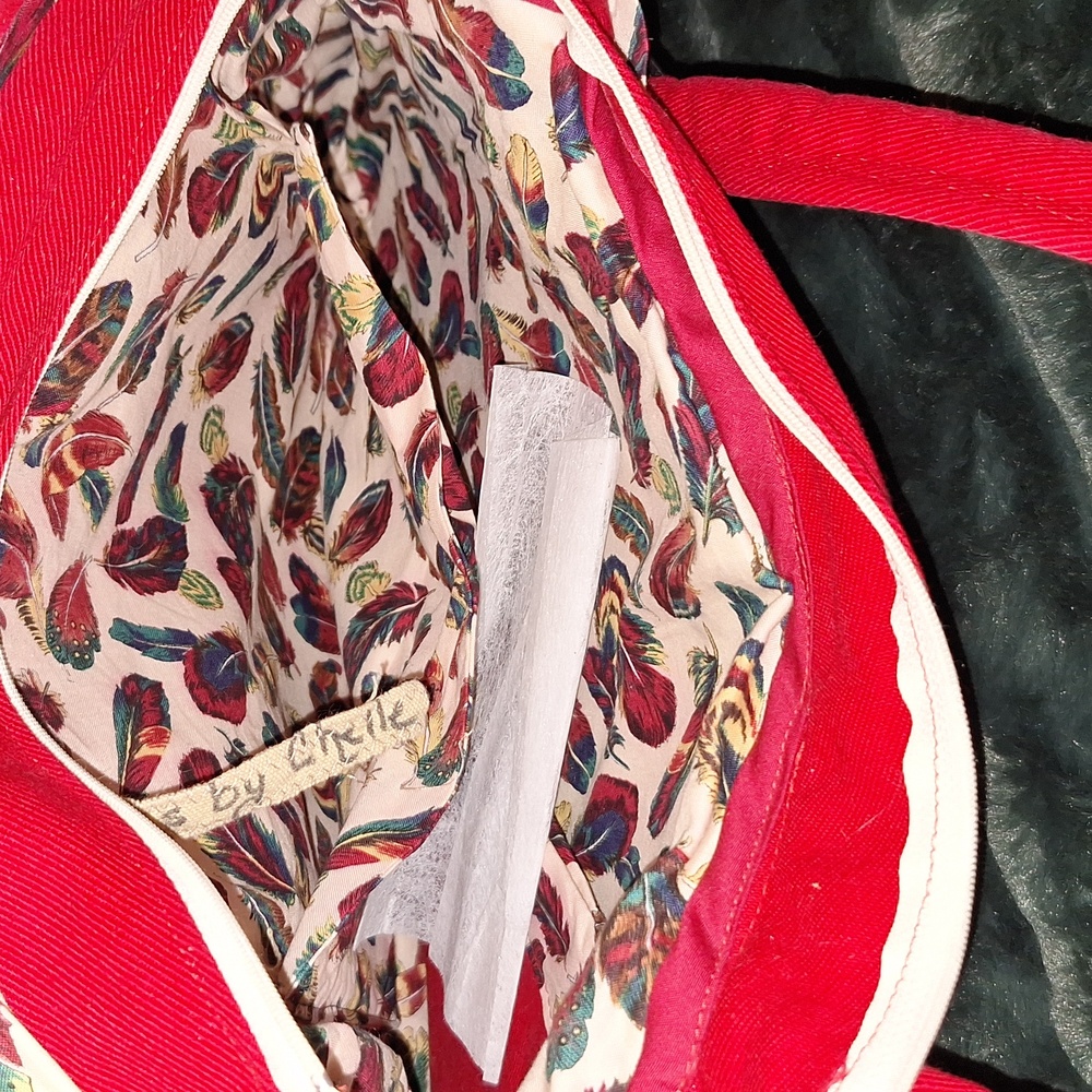 Roughrider Red & Black Belted Women's Jean Bag with Pouch - Picture 5 of 8